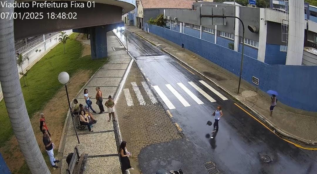 Cão é lançado de viaduto no Centro de Barra Mansa; testemunha afirma que animal morreu no local